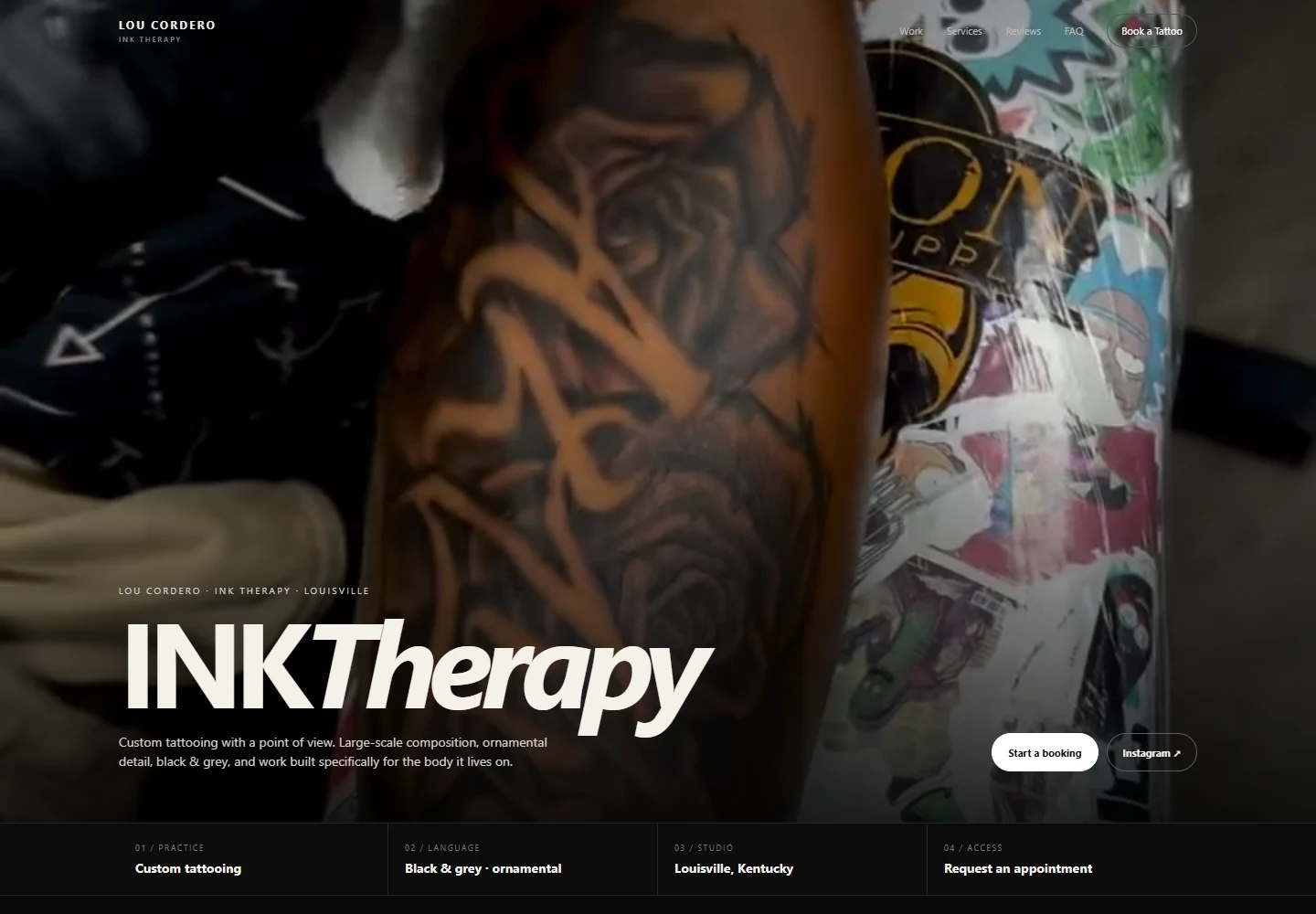 Ink Therapy — actual desktop website
